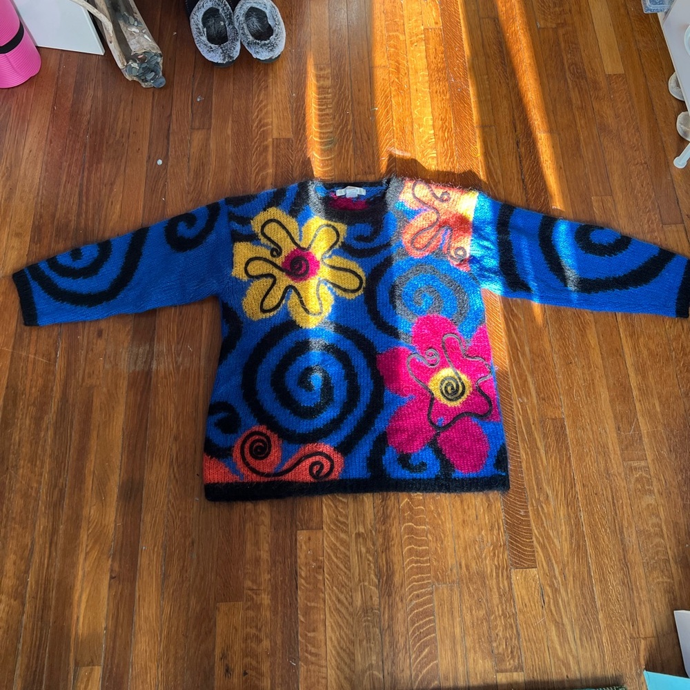 The Limited Vintage Floral Knit Sweater